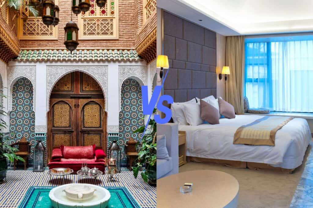 Riad vs Hotel em Marrocos: Diferença, Vantagens e Como Escolher a Melhor Opção Riad vs Hotel